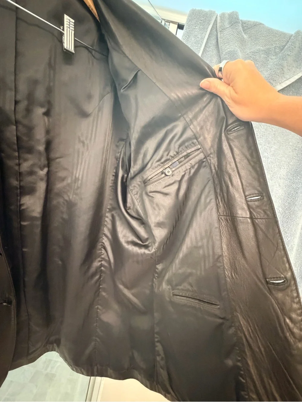 Ralph Ralph Lauren RRL Vintage Black 100% Lamb Leather Blazer Jacket